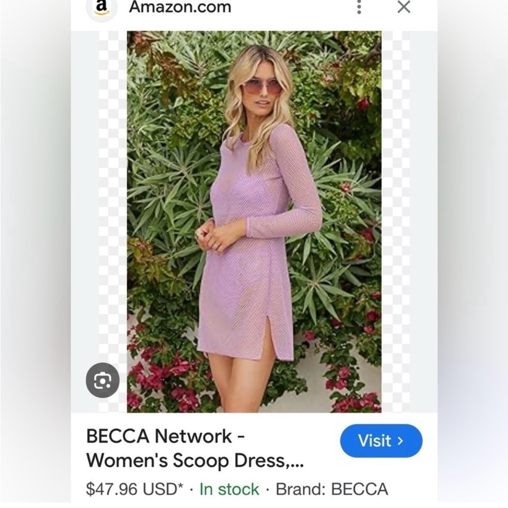 MEDIUM NWT BECCA Lavender Long Sleeve Dress